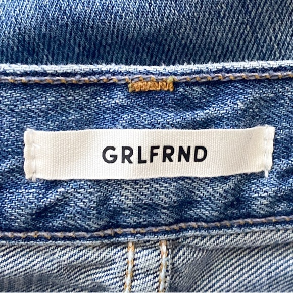 Revolve Grlfrnd Step It‎ Up Distressed Bermuda Denim Shorts 25 High Rise Marjan - Picture 8 of 10